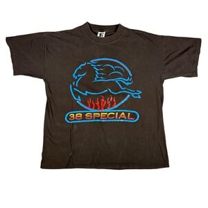 Vintage 38 Special Cant Stop Now Tour 98 Band T-Shirt Black XL Distressed